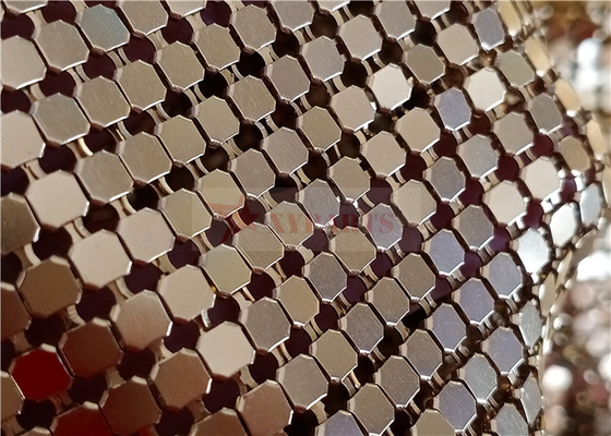Vật liệu nhôm Vải lưới kim loại sequin được sử dụng làm rèm trang trí không gian nội thất