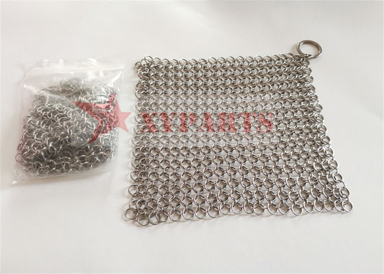 SUS316 Rings Chainmail Cast Iron Pan Scrubber Cấp thực phẩm