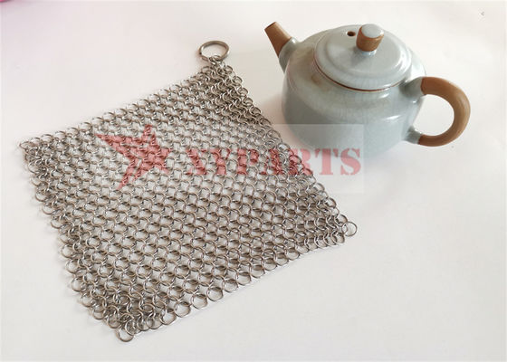 SUS316 Rings Chainmail Cast Iron Pan Scrubber Cấp thực phẩm